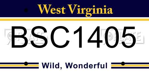 BSC1405 West Virginia License Plate