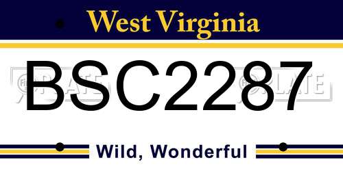 BSC2287 West Virginia License Plate