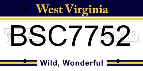BSC7752 West Virginia License Plate