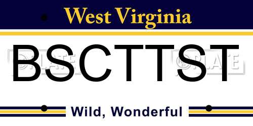 BSCTTST West Virginia License Plate