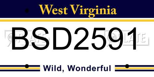 BSD2591 West Virginia License Plate