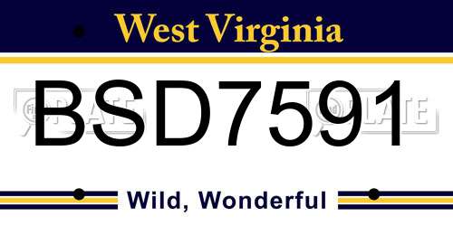 BSD7591 West Virginia License Plate