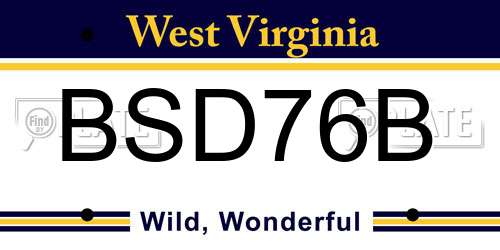 BSD76B West Virginia License Plate