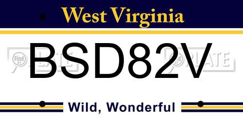BSD82V West Virginia License Plate
