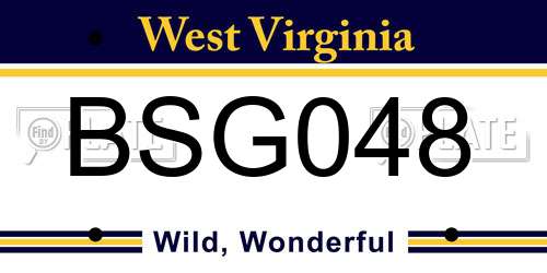 BSG048 West Virginia License Plate
