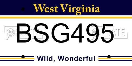 BSG495 West Virginia License Plate