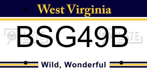 BSG49B West Virginia License Plate