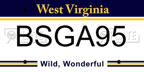 BSGA95 West Virginia License Plate