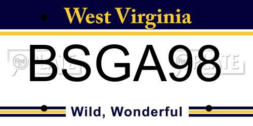 BSGA98 West Virginia License Plate