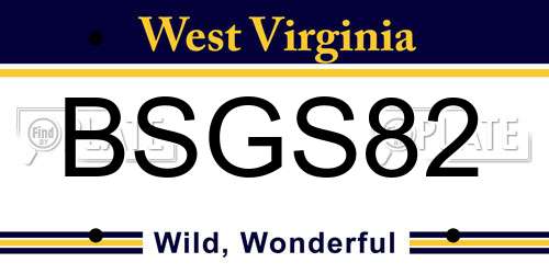 BSGS82 West Virginia License Plate