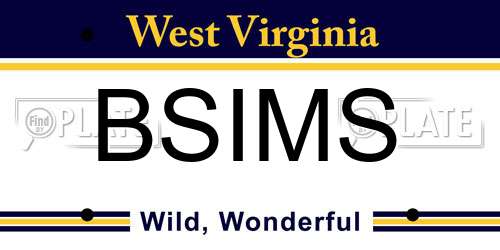 BSIMS West Virginia License Plate