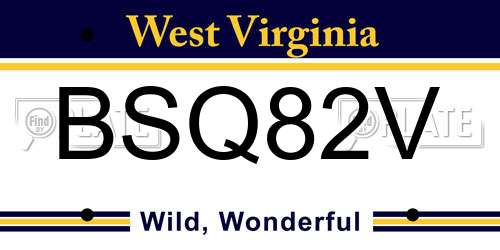 BSQ82V West Virginia License Plate