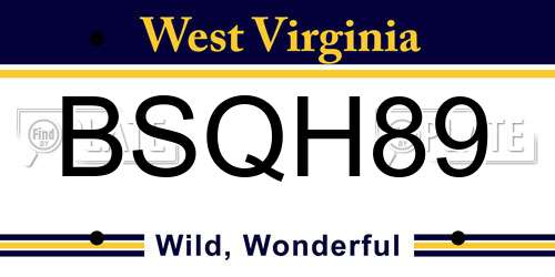 BSQH89 West Virginia License Plate