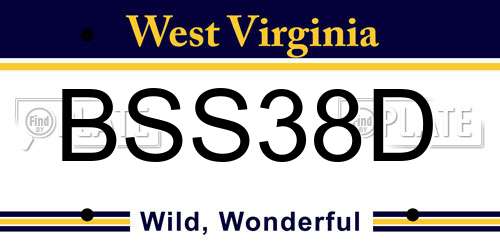 BSS38D West Virginia License Plate