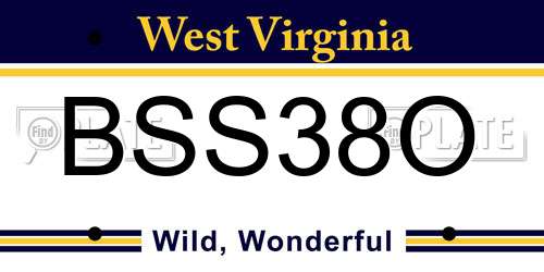 BSS38O West Virginia License Plate