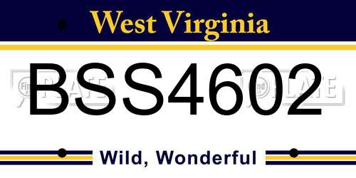 BSS4602 West Virginia License Plate