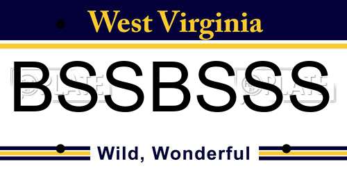 BSSBSSS West Virginia License Plate