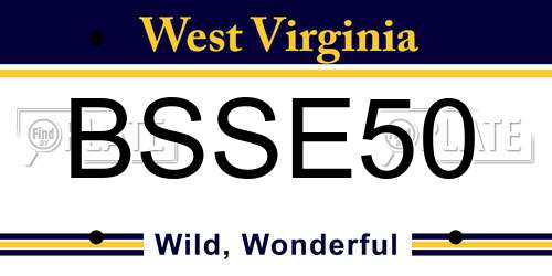 BSSE50 West Virginia License Plate