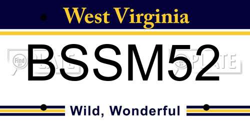 BSSM52 West Virginia License Plate