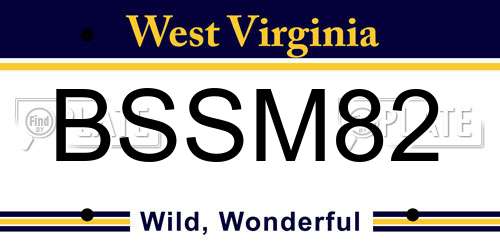 BSSM82 West Virginia License Plate