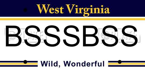 BSSSBSS West Virginia License Plate