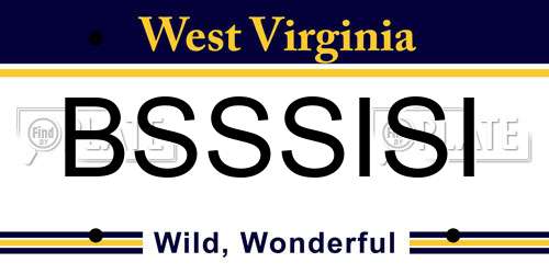 BSSSISI West Virginia License Plate