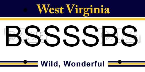 BSSSSBS West Virginia License Plate