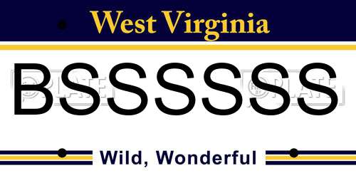BSSSSSS West Virginia License Plate