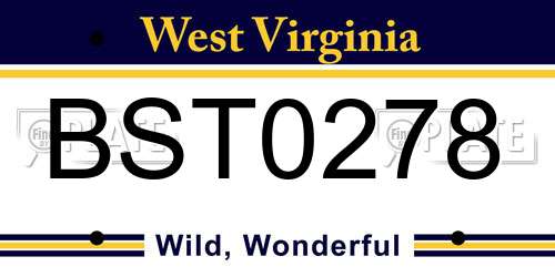 BST0278 West Virginia License Plate