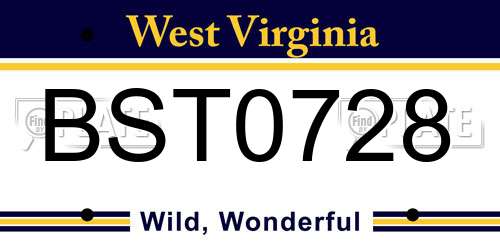 BST0728 West Virginia License Plate