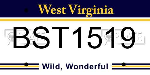BST1519 West Virginia License Plate