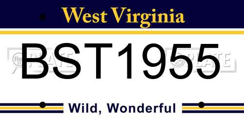 BST1955 West Virginia License Plate