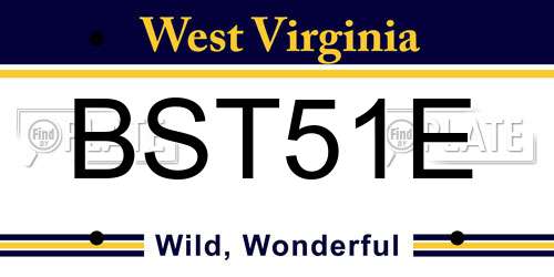 BST51E West Virginia License Plate