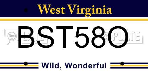 BST58O West Virginia License Plate
