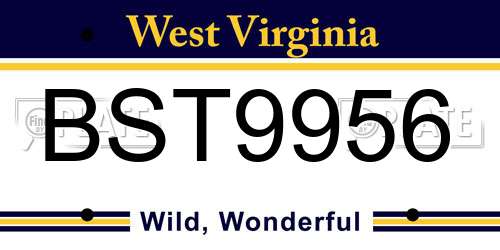 BST9956 West Virginia License Plate