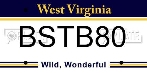 BSTB80 West Virginia License Plate