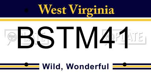 BSTM41 West Virginia License Plate