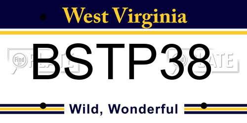 BSTP38 West Virginia License Plate