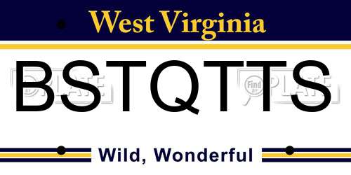 BSTQTTS West Virginia License Plate