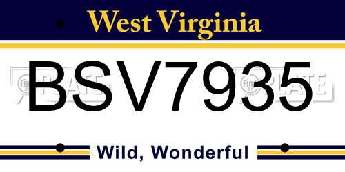BSV7935 West Virginia License Plate