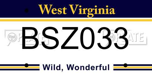 BSZ033 West Virginia License Plate