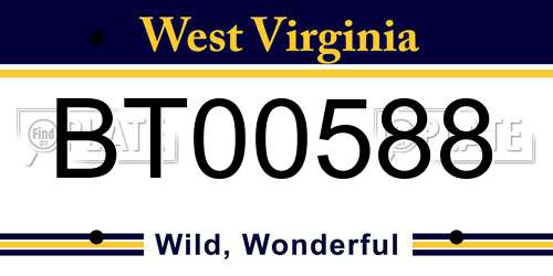 BT00588 West Virginia License Plate