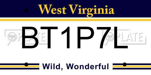 BT1P7L West Virginia License Plate