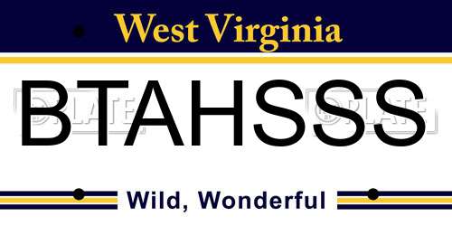 BTAHSSS West Virginia License Plate