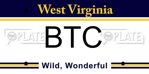 BTC West Virginia License Plate