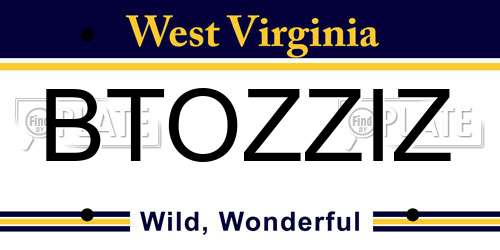BTOZZIZ West Virginia License Plate