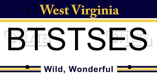 BTSTSES West Virginia License Plate