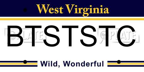 BTSTSTC West Virginia License Plate