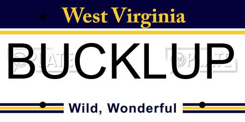BUCKLUP West Virginia License Plate