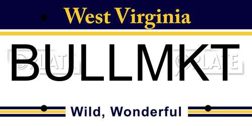 BULLMKT West Virginia License Plate
